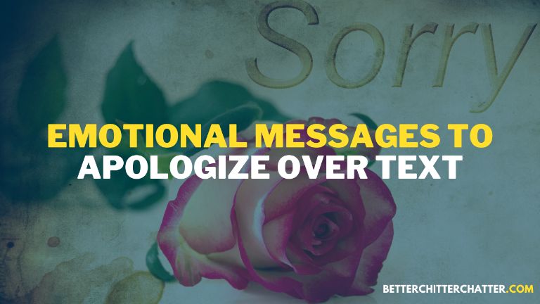 Emotional Messages To Apologize Over Text