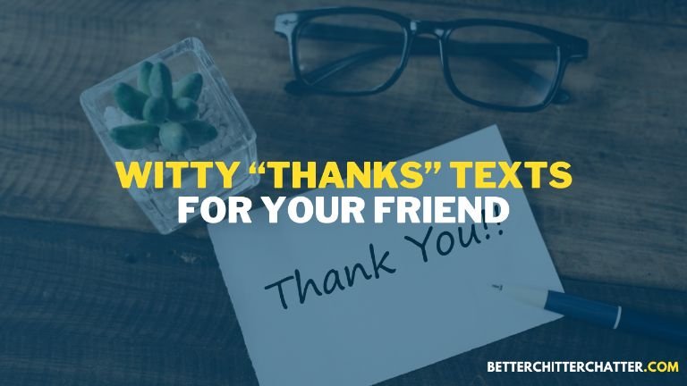 Witty Thanks Texts For Your Friend