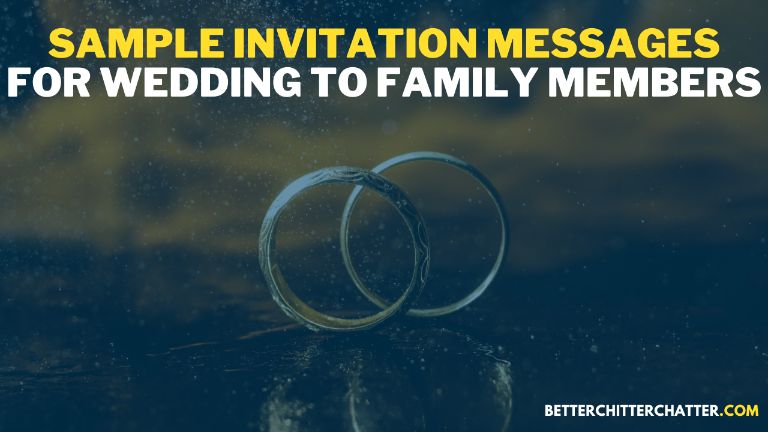 Sample Invitation Messages For Wedding To Family