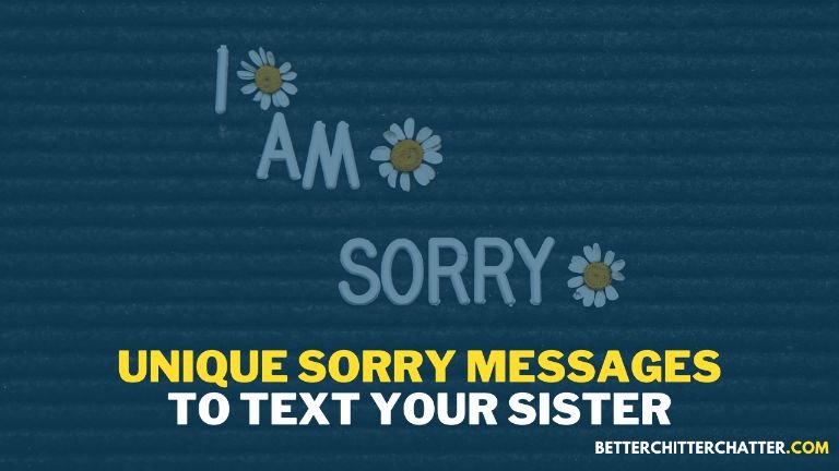 Unique Sorry Messages To Text Your Sister