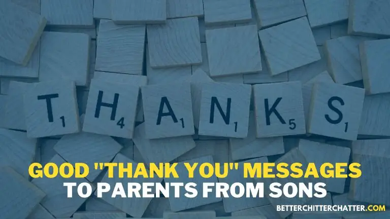 Good Thank You Messages To Parents From Sons